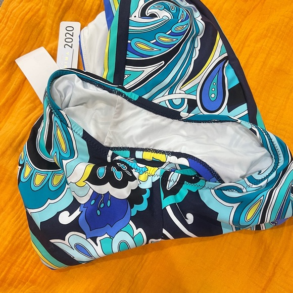 Trina Turk Ipanema Plunge Tropical Halter One Piece Swimsuit Bathing Suit Size 6 - Picture 7 of 10